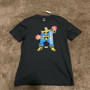 NWT Men’s Old Navy Black Marvel Thanos Graphic Tee with Blue & Yellow Print